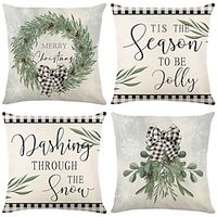 Christmas 1PC Decorative Toss Pillows Xmas Wreath Pinecone Throw Pillow Covers Soft Pillowcase for Bedroom Livingroom Sofa Couch Chair Bench miniinthebox - thumbnail