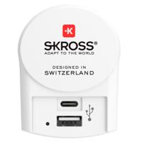 Skross Euro USB Charger AC With Type-C + Type A Port White