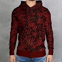 Men's Unisex Full Zip Hoodie Leopard Graphic Prints Zipper Print Daily Sports 3D Print 3D Print Casual Hoodies Sweatshirts  Red Brown miniinthebox - thumbnail