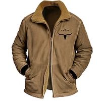 Graphic Cowboy Daily Casual Vintage Retro Men's Zip Sweatshirt Fleece Jacket Holiday Vacation Going out Sweatshirts Blue Brown Green Stand Collar Print Pocket Fleece Fall  Winter Designer Lightinthebox - thumbnail