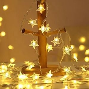 Ramadan Eid Lights LED String Lights 5m String Lights 40 LEDs 1 set Warm White Christmas New Year's Indoor Party Star Batteries Powered Lightinthebox