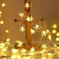 Ramadan Eid Lights LED String Lights 5m String Lights 40 LEDs 1 set Warm White Christmas New Year's Indoor Party Star Batteries Powered Lightinthebox - thumbnail