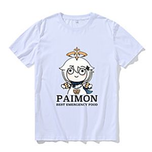 Inspired by Genshin Impact Paimon Anime Cartoon Pure Cotton Anime Harajuku Graphic Kawaii T-shirt For Women's  Men's  Couple's Lightinthebox