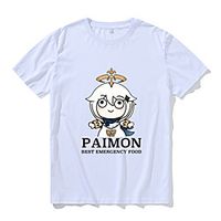 Inspired by Genshin Impact Paimon Anime Cartoon Pure Cotton Anime Harajuku Graphic Kawaii T-shirt For Women's  Men's  Couple's Lightinthebox - thumbnail