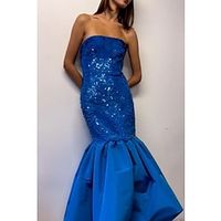 Mermaid  Trumpet Homecoming Dresses Sparkle  Shine Dress Party Wear Ankle Length Sleeveless Strapless Sequined with Sequin 2023 Lightinthebox - thumbnail