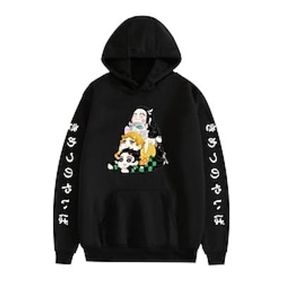 Inspired by Demon Slayer Agatsuma Zenitsu Hashibira Inosuke Kamado Tanjirou Hoodie Cartoon Manga Anime Front Pocket Graphic Hoodie For Men's Women's Unisex Adults' Hot Stamping 100% Polyester Casual miniinthebox