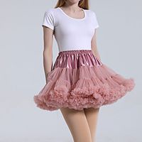 Women's Performance Homecoming Active Casual Short Skirts Solid Colored Layered Tulle Pleated Blue Blushing Pink Dusty Rose miniinthebox - thumbnail