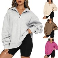 Womens Oversized Sweatshirts Hoodies Half Zip Pullover Fall Fashion Outfits 2023 Y2k Clothes miniinthebox - thumbnail