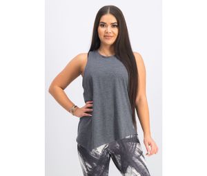 Womens Y Muscle Tank Top  Black Heather