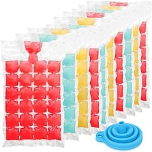 10/50Pcs Disposable Ice-making Bags with Funnel Freezing Maker Ice Cube Bag Self-Seal Ice-making For Summer DIY Drinking Ice Cube Tray Mold miniinthebox