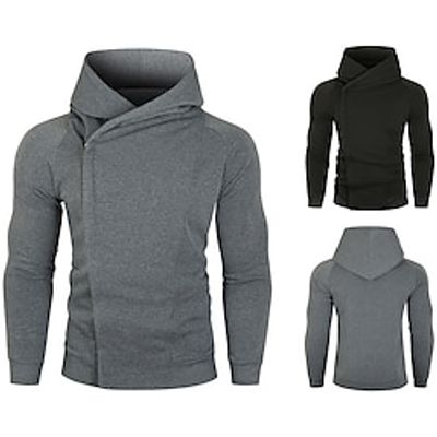 Men's Hoodie Black Gray Hooded Plain Sports  Outdoor Daily Holiday Streetwear Cool Casual Fall  Winter Clothing Apparel Hoodies Sweatshirts  Lightinthebox