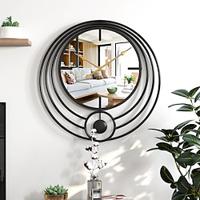 Electronic Wall Clock Large Wall Clock with Mirror Round Battery Operated Silent Quartz Movement Metal Wall Clock for Home Living Room Decor Gold Black 50cm Lightinthebox - thumbnail