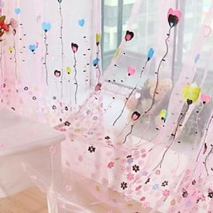 Sheer Curtains Window Curtains Floral For Living Room Bedroom,Voile Curtain Outdoor Vintage French Curtain Drapes 1 Panel miniinthebox