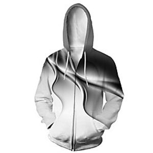 Men's Zip Up Hoodie Sweatshirt Animal 3D Casual Daily 3D Print Casual Hoodies Sweatshirts  White miniinthebox