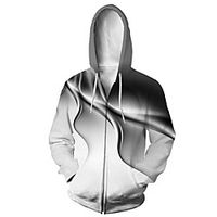 Men's Zip Up Hoodie Sweatshirt Animal 3D Casual Daily 3D Print Casual Hoodies Sweatshirts  White miniinthebox - thumbnail