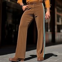 Men's Dress Pants Corduroy Pants Trousers Suit Pants Pocket Straight Leg Patchwork Comfort Breathable Outdoor Daily Going out Fashion Casual Black Blue miniinthebox - thumbnail