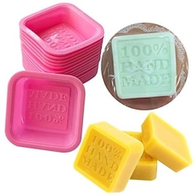 10Pcs Soap Mold Baking Tools 100% Handmade Soap Making Mold Square DIY Homemade Mold for Candles Cake Baking Mold DIY Cake Decorating Supplies Bakeware Baking Tools Lightinthebox