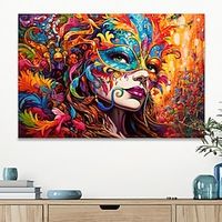 People Wall Art Canvas Woman Wearing Mask Prints and Posters Pictures Decorative Fabric Painting For Living Room Pictures No Frame miniinthebox