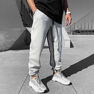 Men's Sweatpants Joggers Drawstring Elastic Waist Elastic Cuff Color Block Comfort Breathable Casual Daily Holiday Sports Fashion Black Blue miniinthebox