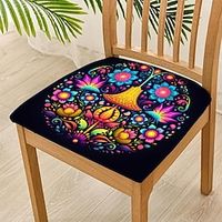 Floral Dining Chair Cover Stretch Chair Seat Slipcover Elastic Chair Protector For Dinning Party Hotel Wedding Soft Removable Washable 48x48cm19''x19'' Lightinthebox - thumbnail