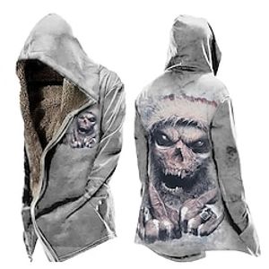 Men's Coat Warm Sports  Outdoor Zipper Skull Tribal Vintage 3D Printed Graphic Hoodie Fashion Jacket Outerwear Long Sleeve Zipper Fall  Winter Lightinthebox
