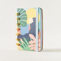 Punch Studio Tropical Print Spiral Bound Ruled Notepad