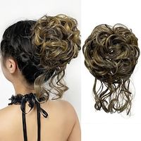 chignons Hair Bun Synthetic Hair Hair Piece Hair Extension Wavy Bouncy Curl Party Daily Daily Wear Chestnut Brown Lightinthebox