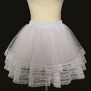 Women's Petticoat Mini Organza White Black Skirts Lace Layered Fashion Carnival Homecoming One-Size Lightinthebox