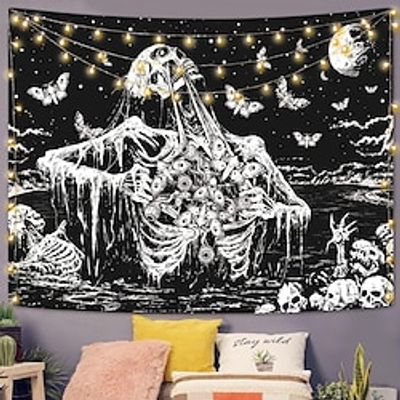 Skull Wall Tapestry Art Decor Trippy Blanket Curtain Hanging Home Bedroom Living Room Decoration Lightinthebox