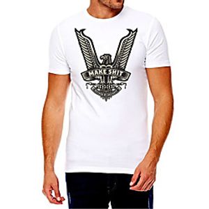 Men's Unisex Tee T shirt Hot Stamping Graphic Prints Eagle Letter Plus Size Print Short Sleeve Casual Tops Cotton Basic Fashion Designer Big and Tall White miniinthebox