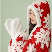 Winter Christmas Wearable Blanket Snowflake Thickened Lamb Head Multifunctional Blanket Shawl Cape Blanket Flannel Lightinthebox - thumbnail