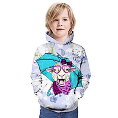 Kids Boys' Hoodie  Sweatshirt Long Sleeve Graphic Print White Children Tops Summer Active Regular Fit 3-13 Years miniinthebox