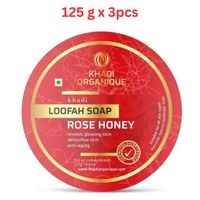 Khadi Organique Rose & Honey Loofah Soap 125G (Pack Of 3)