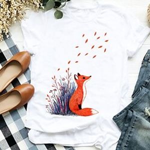 Women's Plus Size Tops T shirt Tee Floral Graphic Print Short Sleeve Crewneck Streetwear Daily Going out Polyester Spring Summer White Black Lightinthebox