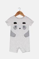 Baby Boys Panda Cotton Sunsuit  Whisper Grey Heather - thumbnail