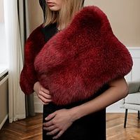 Faux Fur Wraps Shawls Women's Wrap Pure Elegant Sleeveless Faux Fur Wedding Wraps With Pure Color For Party Fall miniinthebox - thumbnail