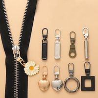 5pcs Detachable Metal Zipper Puller Universal Instant Repair Kit Zipper Sliders Head Repair Kit For Clothing Jacket Sewing Tools miniinthebox - thumbnail
