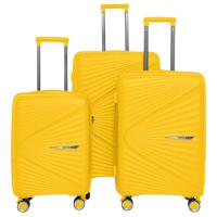 PARA JOHN Luggage Sets 3 Piece with Trolley Set with Lightweight Polypropylene Shell 8 Spinner Wheels for Travel YELLOW