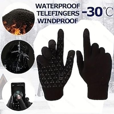 Winter Warm Fashion Unisex Fleece Outdoor Sports Waterproof Windproof Riding Bicycle Motorcycle Skiing Hiking Touch Screen Gloves Athletic Gloves Lightinthebox