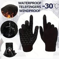 Winter Warm Fashion Unisex Fleece Outdoor Sports Waterproof Windproof Riding Bicycle Motorcycle Skiing Hiking Touch Screen Gloves Athletic Gloves Lightinthebox - thumbnail