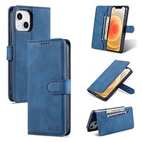 Phone Case For Apple Wallet Card iPhone 13 Pro Max 12 Mini 11 X XR XS Max 8 7 Wallet Card Holder with Stand Solid Colored PU Leather miniinthebox - thumbnail