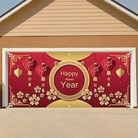 Dragon Chinese New Year Outdoor Garage Door Cover Banner Beautiful Large Backdrop Decoration for Outdoor Garage Door Home Wall Decorations Event Party Parade Lightinthebox - thumbnail