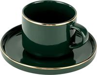 Royalford 200 Ml Royal Green Fine Bone Cup And Saucer-(RF11338)