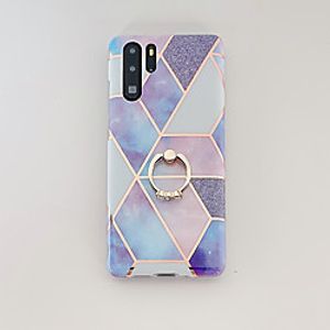 Case For Huawei Mate 30 Mate 30 Pro Mate 30 Lite Nova 5i Pro P40 P40 Pro P40 Lite Nova 6 SE Plating Ring Holder Pattern Back Cover Marble TPU miniinthebox