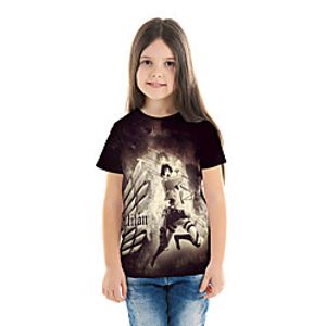 Kids Girls' T shirt Tee Blouse Short Sleeve Anime Cartoon 3D Print Print Black Children Tops Summer Spring  Summer Streetwear Casual  Daily Children's Day Tailored Fit Loose Lightinthebox