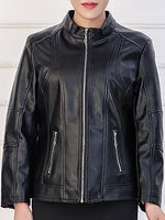 Ladies Fashion Leather Jacket - thumbnail