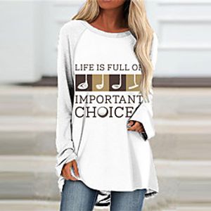 Women's Shift Dress Short Mini Dress White Black Long Sleeve Letter Print Fall Winter Round Neck Casual 2021 S M L XL XXL 3XL Lightinthebox