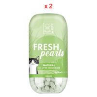 M-Pets Fresh Pearls Natural Cat Litter Deodoriser Grass 450ml Pack Of 2