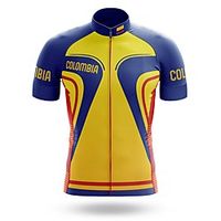 21Grams Men's Short Sleeve Cycling Jersey Summer Spandex BlueYellow Columbia Bike Top Mountain Bike MTB Road Bike Cycling Quick Dry Moisture Wicking Sports Clothing Apparel  Stretchy  Athleisure Lightinthebox - thumbnail