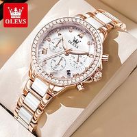 OLEVS Women Quartz Watch Luxury Fashion Rhinestone Business Stopwatch Calendar Waterproof Alloy Watch Lightinthebox